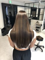 BONDZSALON麻布十番/髪質改善/ヘッドスパ/縮毛矯正/レイヤーカット【ボンズサロン】&nbsp;麻布十番 黒髪 メルティカラー ウルフミディ シースルーバング