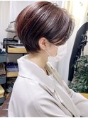 クールショート/ショートパーマ/ボブルフ/ピンクベージュ/柴