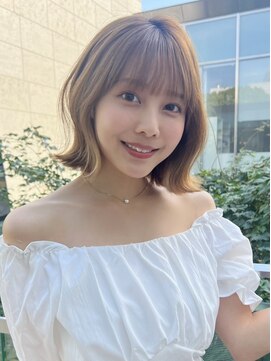 ディフィーノ 青山(DIFINO) 【DIFINO 青山】くびれボブ/キャメルブラウン