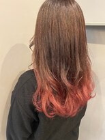 ラキ(laki) ケアブリーチグラデーションカラー　ピンク☆八丁堀/laki/美容院