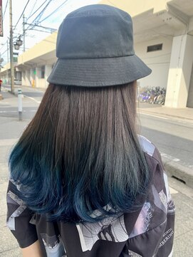 アズールサン 草加西口店(azule-sun) グラデーションカラー,ブルー,ネイビー,ケアブリーチ【草加】