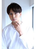 MEN'SHAIRアッシュブラックマッシュショートツーブロック