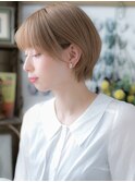 ★フレンチカジュアル耳掛けひし形小顔ショートボブ20代30代★10