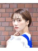 大人可愛い20代30代40代黒髪前下がりショートボブ丸みショート◎