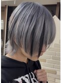 ブルーシルバー黒メッシュ
