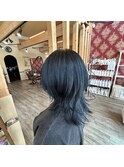 ~ウルフカットとブルーブラックでクールに~