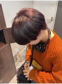 メンズ風ショート レッドバイオレット 10代 20代 30代