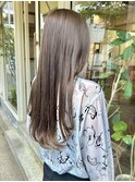 【ブリーチなし】グレーアッシュロング