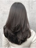 フェミニンカール大人ヘアモテ髪前髪パーマオフィスヘア