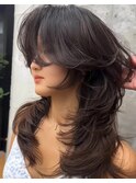 海外ガール風ロングレイヤーカット/バタフライカット/小顔カット