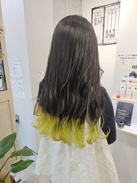 ヘア ケア ディエイチケー(HAIR CARE DHK) 裾カラーイエローグリーン