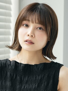 ソワネ 表参道(soigne) 表参道髪質改善カラーミディアムボブアッシュグレージュ50代60代