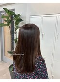 オリーブブラウン レイヤーカット ベージュカラー