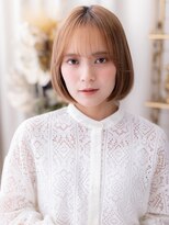 カバーヘア ブリス 北浦和(COVER HAIR bliss)&nbsp;シースルーバング/ダブルカラー/丸みボブ/内巻きボブ/透明感g