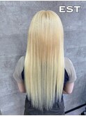 レミー100%高級人毛/53cm☆シールエクステ60枚+ブリーチカラー