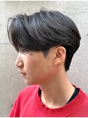 センターパートウルフショートネープ襟足あり