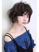 デジタルパーマでふんわりエアリーなショートボブ♪　小顔