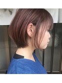 あたまのかたちがきれいになるスモークピンクとライトボブ