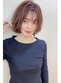 （重山）ミストバングくびれヘアレイヤーボブぶつ切りボブ