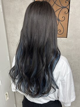 ルノン シェリー(LUNON cheliy) グレージュ×ブルーカラー インナーカラー/ブリーチ/韓国