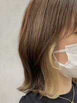 アッシュ ヘアーメイク 桐生(ash hair×make) 20代30代大人可愛いミルクティーベージュインナーカラー