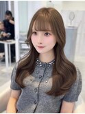 上品可愛い◇韓国くびれヘア/長め前髪/ミルクティーベージュ
