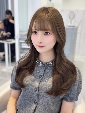 アイシー 表参道(ICY) 上品可愛い◇韓国くびれヘア/長め前髪/ミルクティーベージュ