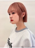 熊本 タッセルボブ ピンクベージュ 韓国風 ボブアレンジ Arisa.