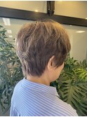 白髪ぼがし/ショートヘア/ニュアンスパーマ