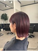 チェリーレッド暖色艶カラー愛されボブ