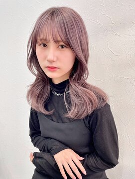 透明感カラー20代30代40代ブリーチピンクベージュラベンダー2