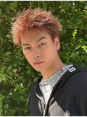 ピンクベージュスパイキーショート