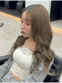 ミルクグレージュ/ブリーチ1回/エクステロング/顔周り/韓国ヘア