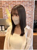 ピンクベージュレイヤーボブニュアンスカラー外ハネボブショート