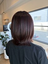 ヘアーデザインプレクト(Hair Design PRECT) ピンクブラウン×くびれボブ
