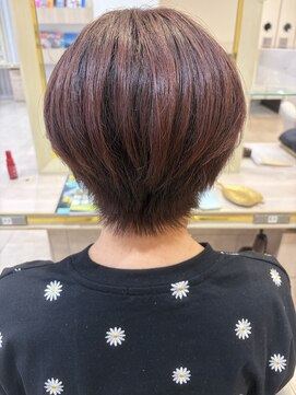 アッシュ 千歳烏山店(Ash) 40代50代60代絶壁解消ショートヘアピンクベージュ脱白髪染め