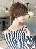 ショートボブ/ミルクブラウン/シースルー/30代40代50代