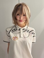 ノラ シンディ(NORA CYNDY)&nbsp;ケアブリーチカラーミルクティーベージュデザインハッシュカット