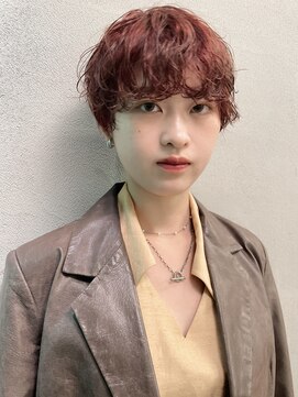 ハル 円山(HARU) マッシュショート×パーマ×レッドカラー