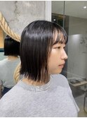 パツっと切りっぱなしボブ