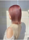 ブリーチ1.5回、くすみピンク