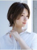 くびレイヤー前髪なしグレージュボブ 外はね【AIN.表参道】川原