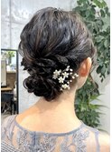 黒髪ふんわりお呼ばれヘアセット