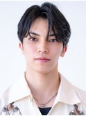 アッシュブラック/マッシュパーマ/刈り上げ/ツーブロック