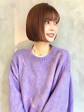 アンク(ank) 大人かわいい/肩上ボブ/ストレートボブ/ラベージュ/小顔カット