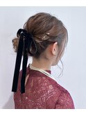 ゆるふわシニヨン×リボンアレンジ