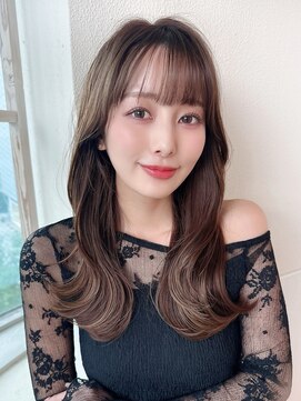 アフロート エル 錦糸町(AFLOAT L) 結んでもかわいいくびれセミロング × ミルクティーベージュ