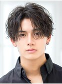波巻きスパイラルシャドウツイストスパイラルセンターパート