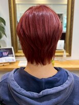 リッチ 横須賀中央店(Rich) ダブルカラー ブリーチ マッシュウルフ レッドブラウン 韓国ヘア