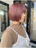 髪質改善カラーピンク×髪質改善　【ワンレン　顔周りレイヤー】